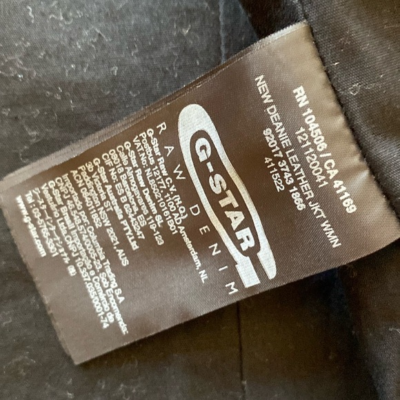 G-star Brown leather bomber